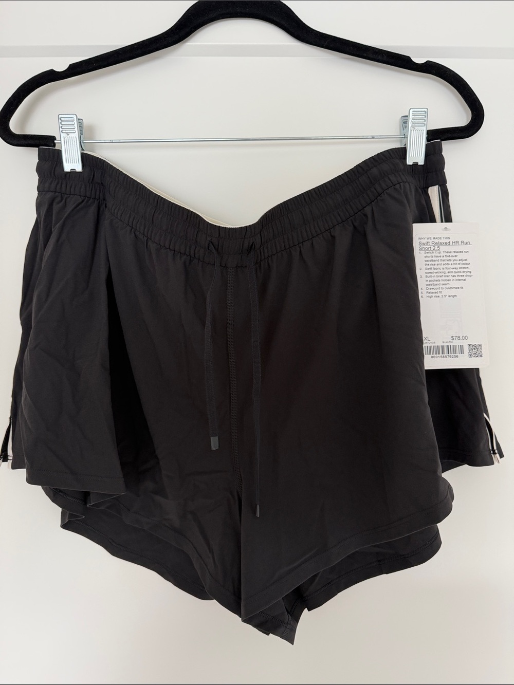 lululemon athletica Women's Black Layered Run Shorts